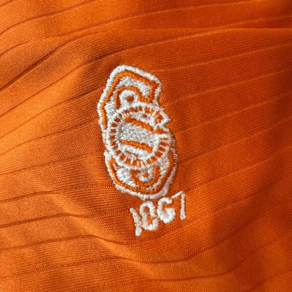 Divots Men's Div Dry Moisture Wicking Short Sleeve Golf Polo Shirt Orange Sz XL - Picture 7 of 10